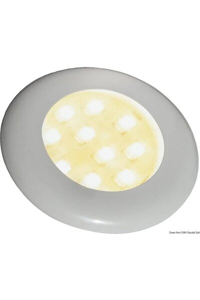 OSCULATI Plafoniera Led BatSystem Nova II, Montare in Nisa, Carcasa Abs Alb, 12 Led Smd, 145 Lumeni, 3000 K