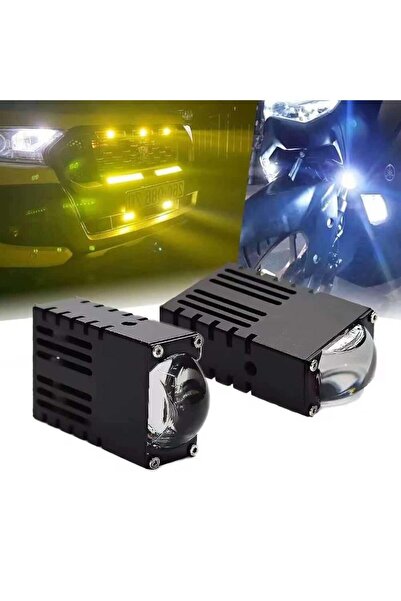 C9 E-Mark Onaylı Super Slim Led Projektör Sarı Beyaz 40 W Motosiklet Sis Far Takımı