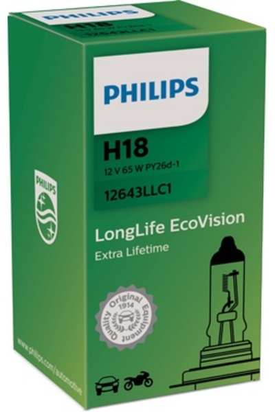 OEM BEC FAR H18 65W 12V LUNGĂ DURATA DE VIAȚĂ ECOVISION (cutie) PHILIPS