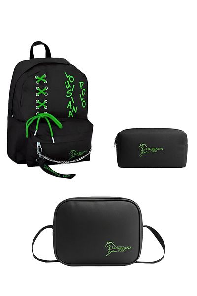 louisiana polo School Set – Bag + Thermal Nutrition + Pen Holder Green 1141