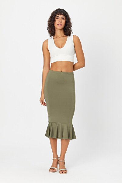 ALEXANDERGARDI Women's Ruffle Detailed Elastic Waist Skirt