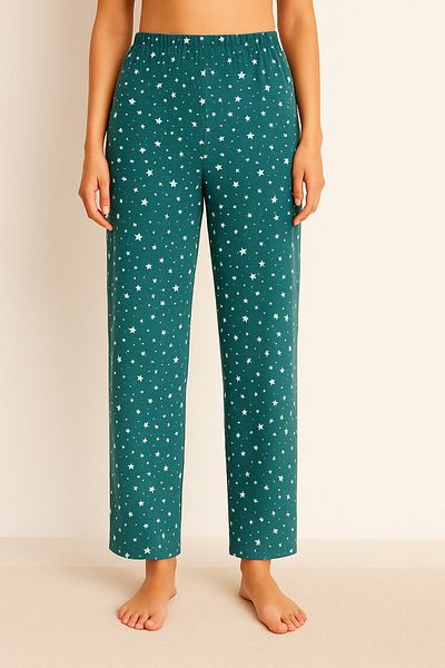 GUAVA+ Green Star Patterned Milan Women's Single Bottom Pajama