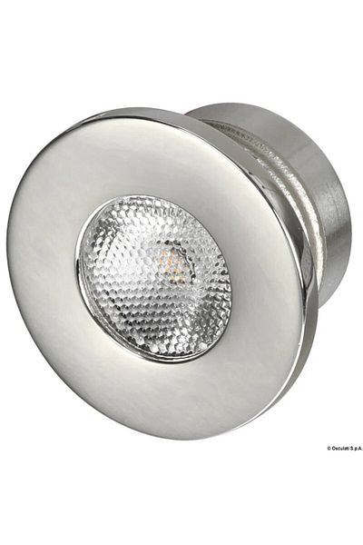OSCULATI LED Ceiling Light with Embedded Mounting, Round, Front Orientation, White, Stainless Steel Body AISI