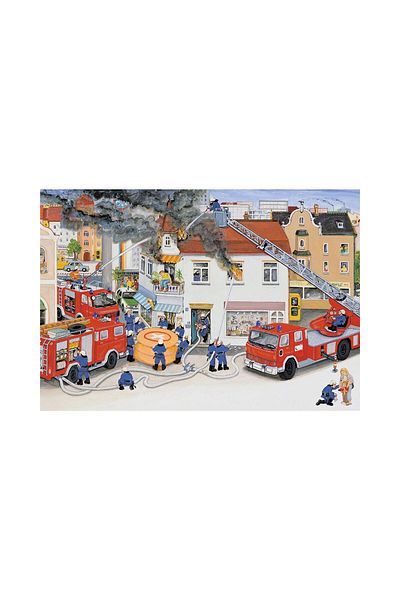RAVENSBURGER Puzzle - Road Accident and fire in city, 2x24 piese