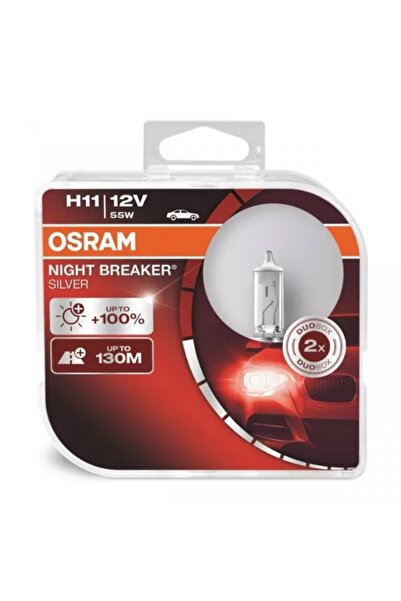 OEM Becuri halogene Osram H11 12V 55W PGJ19-2 NIGHT BREAKER SILVER