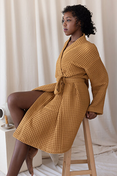 vivamaison Μπουρνούζι Unisex κιμονό από 100% βαμβάκι με τσέπες βάφλα που στεγνώνει γρήγορα και επιλογές χρωμάτων