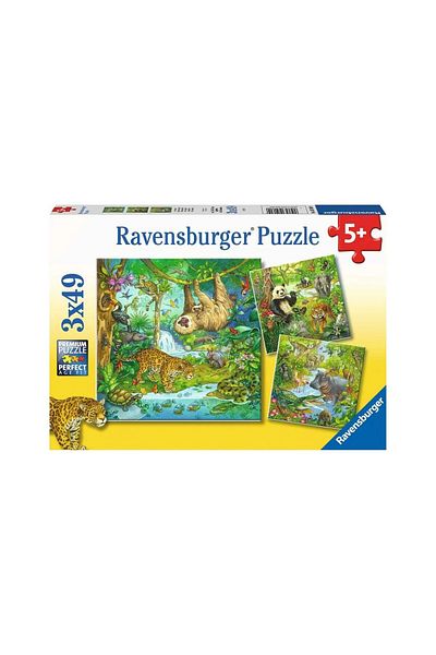 RAVENSBURGER Puzzle 3x49 pieces - Jungle Adventures