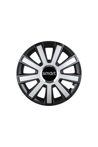 Autohelix MSA Set de 4 capace de jantă R16 Flash Grey-Black pentru gama de mașini Smart