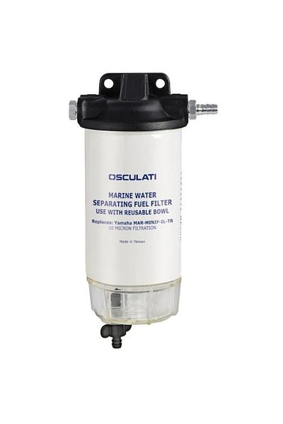 OSCULATI Filtru separator apă-combustibil Osculati, benzină/motorină, alamă cromată, 10 microni