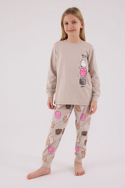 Rolypoly Set pijamale bej pentru fete