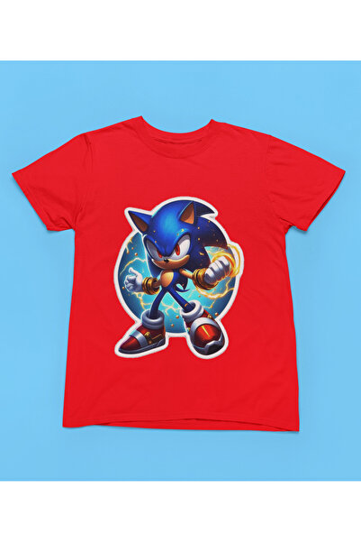 MAGORS Tricou pentru copii cu imprimeu SONIC Style-X, 100% BUMBAC, NEGRU, ALB...