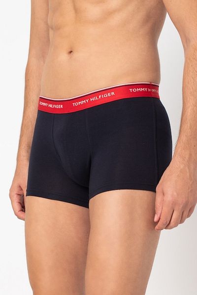 Tommy Hilfiger Set de boxeri cu bandă la talie cu logo - 3 perechi, Alb, Bleumarin, M