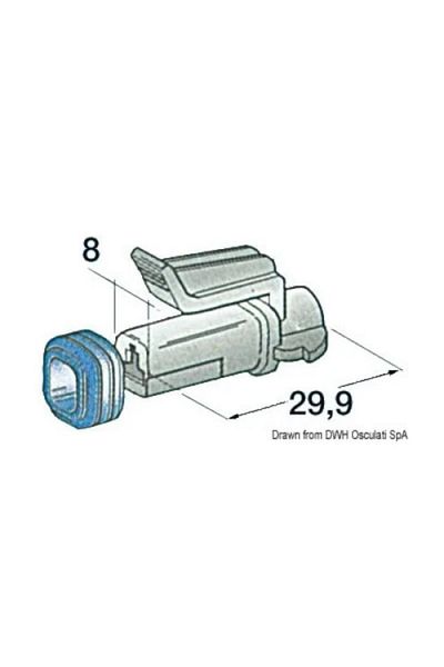OSCULATI Conectori masculi impermeabili din plastic, 2 poli, standard ISO 15083