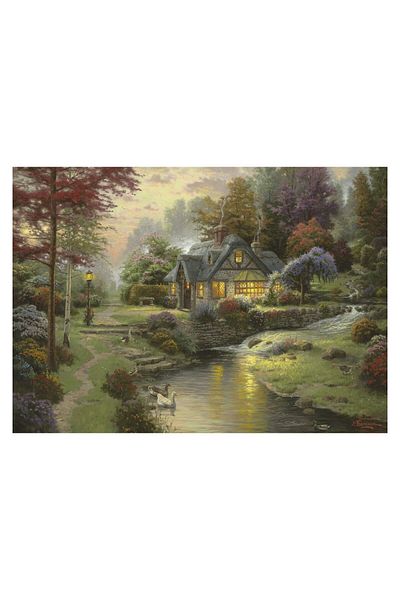 Schmidt Puzzle - Thomas Kinkade: Conac la malul lacului, 1000 piese