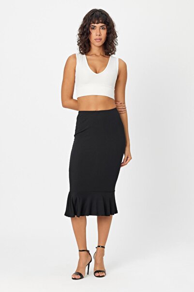ALEXANDERGARDI Women's Ruffle Detailed Elastic Waist Skirt