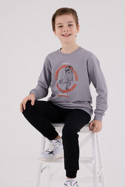 Rolypoly Boy's Gray Tracksuit Set