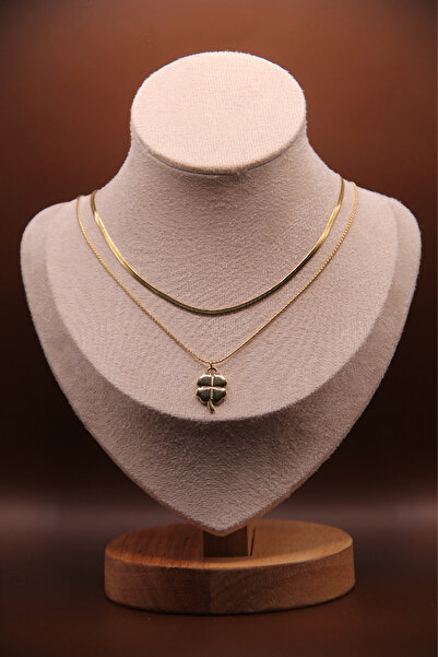 assa accessories قلادة من الفولاذ المقاوم للصدأ 316L مطلية بالذهب - مقاومة لل...