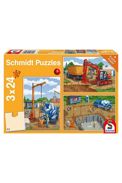 Schmidt Puzzle - Let's build, 3x24 pieces, includes 1 poster