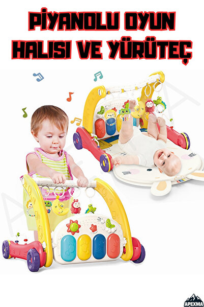 Genel Markalar Oyuncak 2in1 Sesli Işıklı Piyanolu Bebek Yürüteci ve Tavşan De...