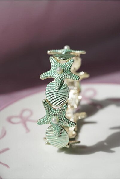 AŞIK ACCESSORIES سوار من اللؤلؤ المحار بالنجوم الخضراء