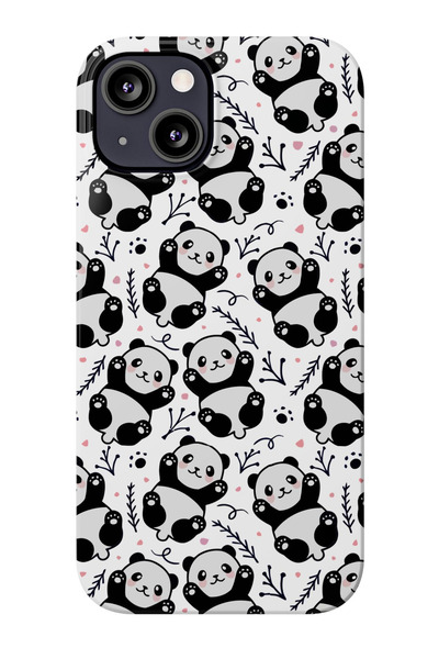 izzytech حافظة هاتف من السيليكون بتصميم Pandas متوافقة مع هاتف iPhone 15 Plus