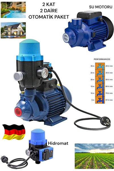 CETHERR GERMAN DKM60 1 H PAKET HİDROFOR SU MOTORU BAKIR 2 KAT 2 DAİRE YETERLİ...