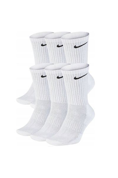 Nike Cushion Crew Set of 6 Sport Socks, Cotton, White, Size 38-42