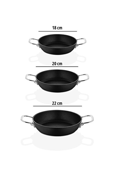 Amboss Dark 3 Piece Fireproof Non-Stick Titanium Coated Pan Set