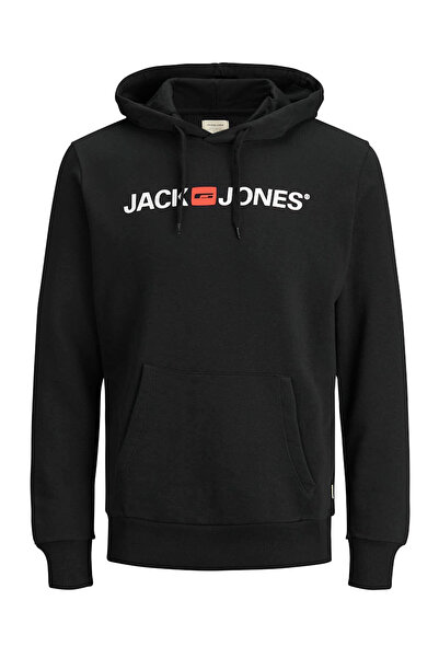 Jack & Jones Ανδρικό μαύρο φούτερ - 12137054 Παλιό λογότυπο Jjecorp Hoodie