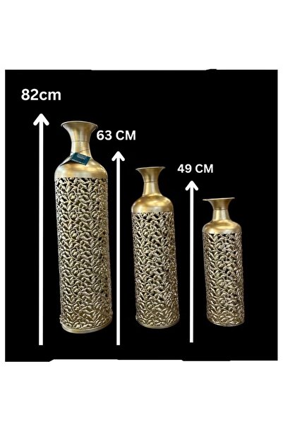 rexa مجموعة مزهرية مركزية مزخرفة معدنية - تصميم مفتوح الإطار بنقوش تجريدية (3...