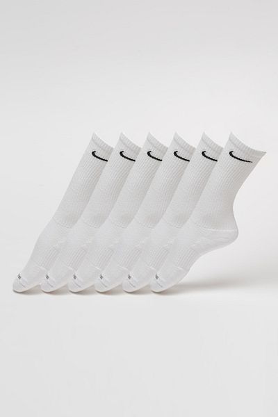 Nike , Set of long training socks made of cotton blend - 6 pairs, White, Black, XL