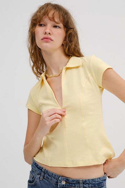 Addax Polo Neck Zippered T-Shirt P251093