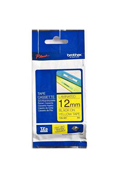 Brother TZE631 Labels Black on Yellow, 12mm