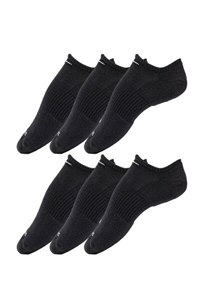 Nike , Set de sosete foarte scurte cu Dri-FIT pentru fitness Everyday Plus - 6 perechi, Negru, L