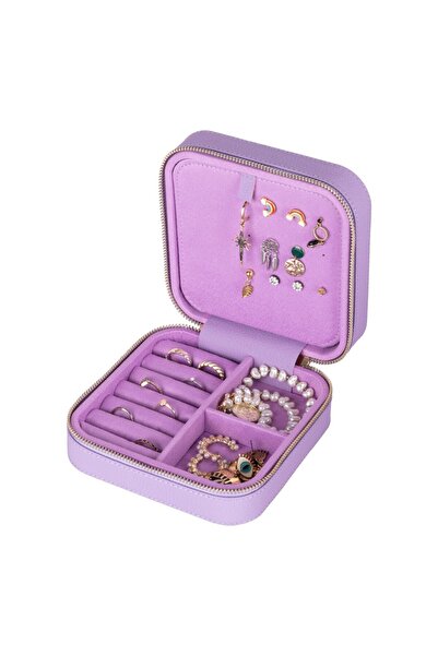 PLM Real Leather Travel Size Jewelry Organizer Box, Jewellery Accessory Case,...