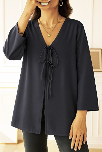 Ceylen Tie Front Kimono Tunic