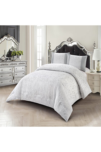 Boutique Blanche 3pcs polyester comforter set super king, grey 250*260cm