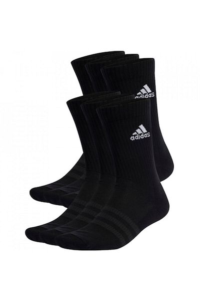 adidas Set 6 pairs Cushioned Crew Socks, black, 43-45