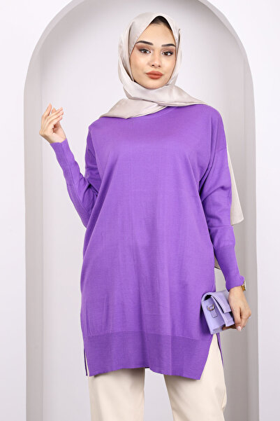 İmajButik Λιλά Mercerized Casual Knitwear Τούνικ