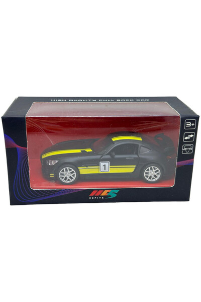 JPT Macheta replica Mercedes SLS-AMG 1/36 negru cu dungi galbene