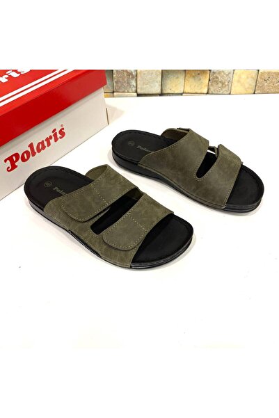 Polaris Yeni Sezon Orijinal Rahat Ortopedi Dikişli Taban Cırtlı Erkek Terlik