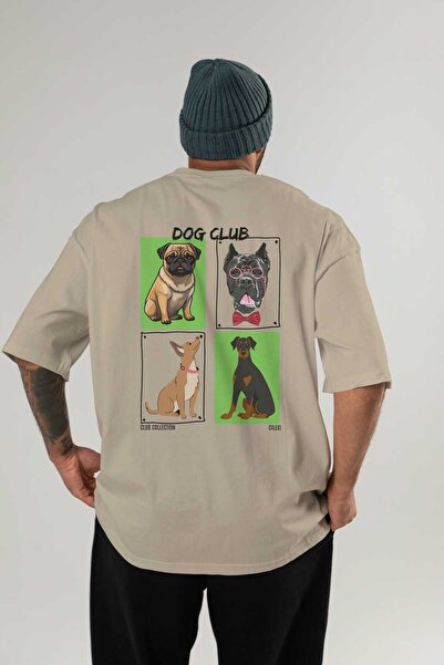 Ankhises Dog Club Back Printed Oversize T-shirt Ανδρικό Γυναικείο 100% βαμβακ...