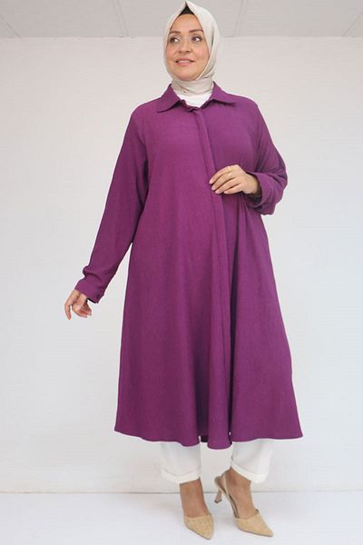 Eslina 58082 Μεγάλο Μέγεθος Πουκάμισο Mevlana Bürümcük - Plum
