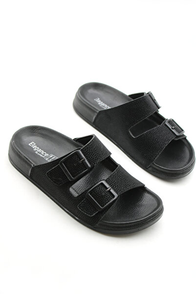 Katrem Orthopedic Double Buckle Gold Buckle Shiny Women's Slippers