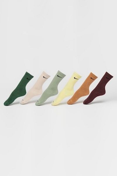 Nike Set de șosete lungi de trening din amestec de bumbac - 6 perechi, Verde pal, Cămilă, M