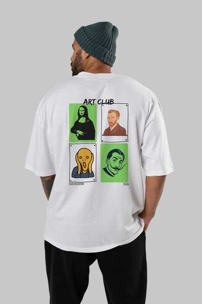 Ankhises Art Club Back Printed Oversize T-shirt Ανδρικό Γυναικείο 100% βαμβακερό μπλουζάκι με λαιμόκοψη