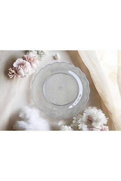 Evinizin Yardımcısı Mika Tabak& Parti Tabak&parti Mika Tabak & ŞEFFAF ĞÜMÜŞ SİMLİ 19 cm 6 adet