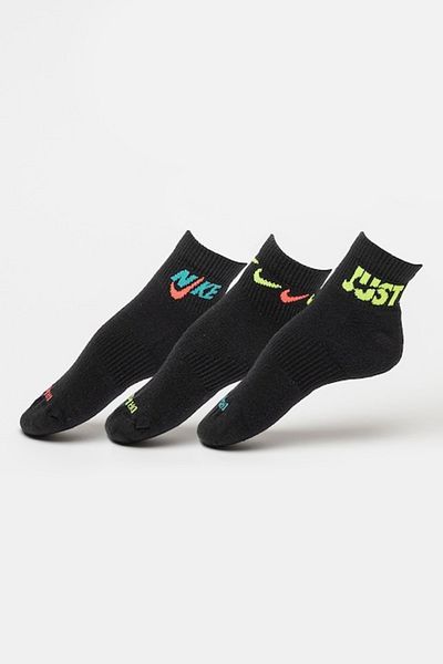 Nike Șosete până la gleznă Everyday Plus - 3 perechi, negre, verde lime, mărimea M