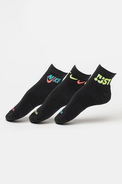 Nike Șosete până la gleznă Everyday Plus - 3 perechi, negre, verde lime, mărimea M