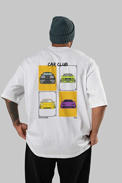 Ankhises Tricou oversize cu imprimeu din spate Car Club Bărbați Femei Tricou ...